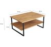 Dmora Wohnzimmertisch Aprica, Niedriger Wohnzimmertisch, Kaffeeregal, Couchtisch für Sofa, 85x60h40 cm, Eiche Bild 3