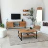 Dmora Wohnzimmertisch Aprica, Niedriger Wohnzimmertisch, Kaffeeregal, Couchtisch für Sofa, 85x60h40 cm, Eiche Bild 5