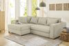 Ecksofa-Dauerschläfer Federkern Couch seitenverkehrt Bettkasten Cord Beige Grau Bild 5