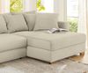 Ecksofa-Dauerschläfer Federkern Couch seitenverkehrt Bettkasten Cord Beige Grau Bild 4
