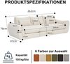 Leawin Sofa Sofas Wohnzimmer, modulares Sofa mit Schlaffunktion L-Form, Werkzeuglos montierbar, wandelbar & ideal für kleine Räume Bild 3