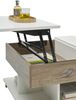 Couchtisch >Helen< höhenverstellbar, 4 Rollen, flagstaff, weiß - 75x44/67x75cm (BxHxT) Bild 3
