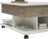 Couchtisch >Helen< höhenverstellbar, 4 Rollen, flagstaff, weiß - 75x44/67x75cm (BxHxT) Bild 4