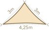 anndora Sonnensegel Tarp 3x3x4,25 HDPE rechtwinkliges Dreieck, (beige), luftdurchlässig Bild 2