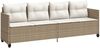 Sonnenliege, Gartenliege mit Kissen Beige Poly Rattan Bild 2