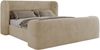Polsterbett mit Lattenrost, Doppelbett für Schlafzimmer, Gepolstertes Kopfteil - EMORA CLASSIC DUO - 200 x 200 cm - Creme Stoff Bild 5
