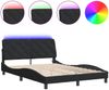 vidaXL Bettgestell mit LED ohne Matratze Schwarz 120x200 cm Samt 3213845 Bild 2