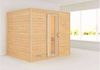 Karibu Sauna Innenkabine Sonara Innensauna 3 Sitzbänke aus Holz Saunakabine mit 40 mm Wandstärke Dampfsauna mit Montagematerial Bild 2