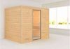 Karibu Sauna Innenkabine Sonara Innensauna 3 Sitzbänke aus Holz Saunakabine mit 40 mm Wandstärke Dampfsauna mit Montagematerial Bild 5