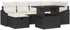 vidaXL Gartensofa-set mit Kissen 7 pcs Schwarz Poly-Rattan 3361166 Bild 2