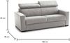Dmora 2-Sitzer Schlafsofa Annalara, Wohnzimmersofa mit drehbarer Öffnung, verstellbare Kopfstützen und Standardarmlehnen, 100 % Made in Italy, 180 x 95 x 85 cm, Grau Bild 3