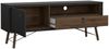 Dmora Fernsehschrank Antoine, Ständer für Wohnzimmerfernseher, Niedriges Wohnzimmer-Sideboard, TV-Ständerbasis, 150x40 h60 cm, Schwarz und Walnuss Bild 4