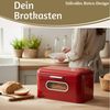 LS-LebenStil Brotkasten Vintage Brotbox 30cm Metall mit Deckel Retro Brot Aufbewahrung, Metall, (Klapp-Deckel Küche Aufbewahrungskorb mit Holz Griff, 1-tlg, Aufbewahrungsbox Nostalgie Brotkorb zum Frischhalten) Bild 4