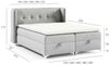 Boxspringbett Bett Schlafzimmerbett 200x200cm GENET Stoff Matt Velvet Creme Bild 2