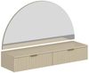 Vente-unique - Frisiertisch hängend mit Spiegel & LED-Beleuchtung - 2 Schubladen - Beige - FRALYN von Pascal Morabito Bild 4