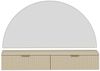 Vente-unique - Frisiertisch hängend mit Spiegel & LED-Beleuchtung - 2 Schubladen - Beige - FRALYN von Pascal Morabito Bild 5