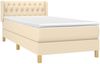 vidaXL Boxspringbett mit Matratze Creme 90x200 cm Stoff, Härtegrad: H2 [3130486] Bild 3
