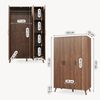 Kleiderschrank Norg 191 x 120 x 52 cm 3 Türen 4 Fächer Walnussoptik [en. casa] Bild 2