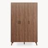 Kleiderschrank Norg 191 x 120 x 52 cm 3 Türen 4 Fächer Walnussoptik [en. casa] Bild 5