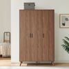 Kleiderschrank Norg 191 x 120 x 52 cm 3 Türen 4 Fächer Walnussoptik [en. casa] Bild 3