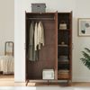 Kleiderschrank Norg 191 x 120 x 52 cm 3 Türen 4 Fächer Walnussoptik [en. casa] Bild 4