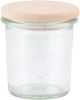 12x Sturz-Glas Cucinare RR140 Weck-Glas 140 ml, Buchenholz-Deckel Bild 3
