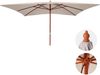 Sonnenschirm Florida, Gartenschirm Marktschirm, 3x4m Polyester/Holz 6kg ~ creme Bild 3