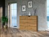 ibonto HOCHKOMMODE HANDWERKLICHE EICHE 40x120x97cm (H 97 x T 40 x B 120 cm) Bild 4