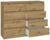 ibonto HOCHKOMMODE HANDWERKLICHE EICHE 40x120x97cm (H 97 x T 40 x B 120 cm) Bild 2