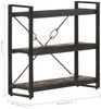 vidaXL Bücherregal 3 Fächer Schwarz 90x30x80 cm Mango Massivholz 320627 Bild 5