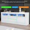 Sweiko Lowboard Hochglanz-TV-Schrank Fernsehtisch TV-Board (TV-Ständer für 70-Zoll-Fernseher 3 offenen Fächern, 2 Türen, 2 Schubladen, Smart App Steuerung 160*35*60cm) Bild 2