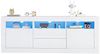 Sweiko Lowboard Hochglanz-TV-Schrank Fernsehtisch TV-Board (TV-Ständer für 70-Zoll-Fernseher 3 offenen Fächern, 2 Türen, 2 Schubladen, Smart App Steuerung 160*35*60cm) Bild 5