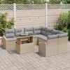 vidaXL Gartensofa-set mit Kissen 9 pcs Beige und Hellgrau Poly-Rattan 3348976 Bild 3