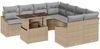 vidaXL Gartensofa-set mit Kissen 9 pcs Beige und Hellgrau Poly-Rattan 3348976 Bild 2