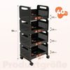 Sekey Rollwagen Küchenwagen 25 cm breit, servierwagen mit rollen, gemüseregal küchenwagen Metall Aufbewahrungsregal, mit 4 Ebenen Bild 2