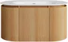 Vente-unique - LILIKO Waschbeckenmöbel Holz, Platte Beige - B 50 cm x H 46 cm x L 90 cm Bild 2