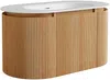 Vente-unique - LILIKO Waschbeckenmöbel Holz, Platte Beige - B 50 cm x H 46 cm x L 90 cm Bild 5