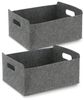Bada Bing Aufbewahrungskorb Filzkorb Filz Aufbewahrungsbox Regalkorb Organizer Faltkorb Anthrazit (2er Set, 2 St, ca. 31 x 25 x 15 cm), faltbar Bild 4