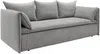 Vente-unique - TEODORA Sofa SamtStoff Grau - B 105 cm x H 89 cm x L 218 cm Bild 3