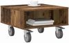 vidaXL Beistelltisch mit Rädern Altholz 50,5 x 50 x 30 cm 891030 Bild 3