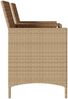 vidaXL Gartensofa 2-Sitzer mit Tisch und Kissen Beige Poly Rattan 4003888 Bild 5
