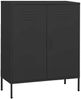Sideboard KEVI Metall Anthrazit 80x35x101,5 cm Stahl | Flurschrank Metallschrank Lagerschrank Beistellschrank Wohnzimmer Bild 2