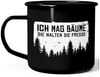 MoonWorks Tasse Emaille-Tasse mit Spruch Ich mag Bäume Outdoor Wander Motiv, Metall, emailliert und mit Aufdruck Bild 2