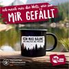 MoonWorks Tasse Emaille-Tasse mit Spruch Ich mag Bäume Outdoor Wander Motiv, Metall, emailliert und mit Aufdruck Bild 3