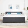 vidaXL Boxspringbett Dunkelgrau und Weiß 200 x 200 cm Cordstoff 3337528 Bild 4