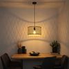 LED Hängeleuchte, Metall, schwarz matt, Bambus, H 150 cm Bild 3