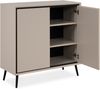Finori Arona 01A Kommode, sand / schwarz | Kommode für Wohnzimmer | Maß: B x H x T ca. 90 x 90 x 38 cm | Kommode mit 2 Türen Bild 4
