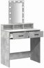 vidaXL Schminktisch mit Schubladen Grau 79 x 41 x 140 cm Holzwerkstoff 865166 Bild 4