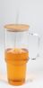 12x XXL Glas Trinkbecher 900ml mit Bambusdeckel und Trinkhalm umweltfreundlicher Becher für Smoothies, Eistee oder Wasser für Zuhause und unterwegs Bild 3