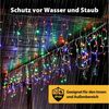 SALCAR LED Eisregen Lichterkette Außen, 10m 400er LED Lichtervorhang Innen Weihnachten mit 8 Modi, Timer und Memory-Funktion, Wasserdicht Weihnachtsbeleuchtung Außen für Pavillon Balkon, Bunt Bild 2